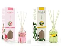 PCMOVILES Mikado Ambientador ROSAS Y DAMA DE NOCHE 100 ml - Pack de 2 Unidades - Aroma Fresco y Natural - Difusor de Varillas para Casa, Oficina y Armario