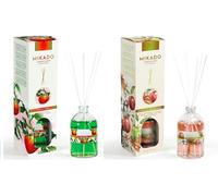 PCMOVILES Mikado Ambientador TOMATERA Y MANZANA & CANELA 100 ml - Pack de 2 Unidades - Aroma Fresco y Natural - Difusor de Varillas para Casa, Oficina y Armario