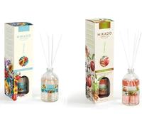 PCMOVILES Mikado Ambientador TROPIC PAPAYA Y MANZANA & CANELA 100 ml - Pack de 2 Unidades - Aroma Fresco y Natural - Difusor de Varillas para Casa, Oficina y Armario