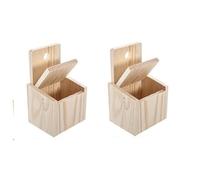 pcmoviles - Pack de 2 Saleros de Cocina con Tapadera Abatible | Tarro de Madera Natural para Sal | 18 x 12 x 10 cm