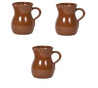 PCMOVILES - Pack de 3 Jarras para Vino de Barro 1000 ml | Jarras Tradicionales para Hostelería y Hogar | 15 x 20 cm | Ideal Restaurantes, Bares y Mesas Rústicas