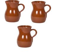 PCMOVILES - Pack de 3 Jarras para Vino de Barro 500 ml | Jarras Tradicionales para Hostelería y Hogar | 14 x 12,5 x 9 cm | Ideal Restaurantes, Bares y Mesas Rústicas
