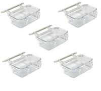 pcmoviles - Pack de 5 Bizcocheras con Posa-Ave | Comederos para Pasta de Cría | Accesorios para Aves de Jaula | Fácil Colocación y Limpieza