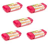 pcmoviles - Pack de 5 Hueveras de Plástico para 10 Huevos con Tapa | Caja para Huevos con Cierre Click y Asa de Transporte | Libre de BPA | Color Aleatorio | Egg Box Portátil