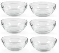pcmoviles - Pack de 6 Bols de Cristal de 10,5 cm | Apilables y Resistentes | Vajilla de Cristal para Cocina, Restauración y Servicio de Mesa