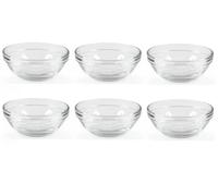 pcmoviles - Pack de 6 Bols de Cristal de 12 cm | Apilables y Resistentes | Vajilla de Cristal para Cocina, Restauración y Servicio de Mesa