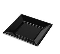 pcmoviles Plato negro Reutilizable 10 Veces | Juego de 30 Platos negros Cuadrados de PE | Lavable en frío | Plato Tamaño 23X23 cm | Arte de la Mesa