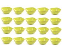 pcmoviles - Set de 20 Bols Cuadrados Opal pistacho 175 ml (9 x 9 x 5,7 cm) - Reutilizables - Plástico Resistente - Fabricados en España