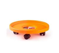 PCMoviles - Soporte para Bombona de Butano | Portabombonas y Carro Porta Bombona de Gas | También Portamacetas | Plástico Resistente con 4 Ruedas | 33,5 cm Ø x 7,5 cm Alto | Naranja