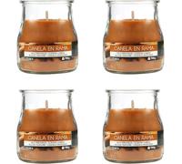 pcmoviles Vela Perfumada en Vaso de Yogurt canela en rama - Pack de 4 Unidades (100 g c/u) - Cera Vegetal - Duración 24 Horas - Aroma Relajante - Recipiente de Cristal Reutilizable