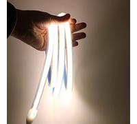 pcning 1M 15 Watts Tira LED 220V IP67 Impermeable, COB Tiras de LED con Enchufe Directa 220V Sin Transformador, Blanco 4000K 280 LED/m Strip Lights (Blanco, 1)