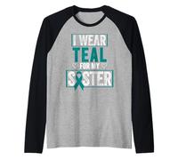 PCOS Awareness Shirt - PCOS Shirt I Wear Teal For My Sister Camiseta Manga Raglan