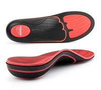 PCSsole Plantillas ortopédicas para arco alto, plantillas ortopédicas cómodas y acolchadas para aliviar el dolor, adecuadas para pies planos, dolores de talón, rojo, EU44-45(28.6cm)