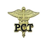 PCT - Pin de solapa de enfermera - Broche de asistente de enfermería para técnico de atención al paciente, Latón, Sin gemas.
