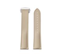 PctkeLsend 20/22mm Men Women FKM Rubber Folding Buckle Waterproof Watchband Fit for Omega Seamaster/Swatch(Khaki,20MM_SILVER BUCKLE)