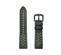 PctkeLsend Correa de cuero transpirable de 22 mm compatible con OnePlus Watch 3/2/2R y la mayoría de los relojes de boca plana.(Army green)