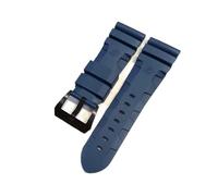 PctkeLsend Correa de reloj apta for Panerai sumergible PAM 441 359 goma de silicona suave 24mm 26mm correa de reloj for hombre accesorios de reloj pulsera(Blue-Black Buckle,26mm)