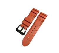 PctkeLsend Correa de reloj apta for Panerai sumergible PAM 441 359 goma de silicona suave 24mm 26mm correa de reloj for hombre accesorios de reloj pulsera(Red-Black Buckle,26mm)