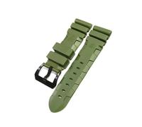 PctkeLsend Correa de reloj apta for Panerai sumergible PAM 441 359 goma de silicona suave 24mm 26mm correa de reloj for hombre accesorios de reloj pulsera(Green-Black Buckle,26mm)