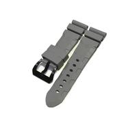 PctkeLsend Correa de reloj apta for Panerai sumergible PAM 441 359 goma de silicona suave 24mm 26mm correa de reloj for hombre accesorios de reloj pulsera(Gray-Black Buckle,24mm)