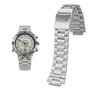 PctkeLsend Correa de reloj de acero inoxidable macizo for hombre, 24 x 16 mm, compatible con Timex Tides T45601 T2N721 T2N720 T2N739 TW2T76500(A - silvery)