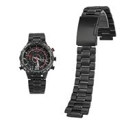 PctkeLsend Correa de reloj de acero inoxidable macizo for hombre, 24 x 16 mm, compatible con Timex Tides T45601 T2N721 T2N720 T2N739 TW2T76500(B - black)