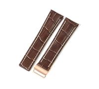 PctkeLsend Correa de reloj de bambú de piel auténtica for hombre de 22 y 24 mm, compatible con Breitling Super Marine Aviation Timing Avengers Challenger Series(Brown(ZJ)-Rose-Z16,24mm)