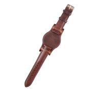 PctkeLsend Correa de reloj de cuero con cera de aceite hecha a mano de 18-22 mm con tapete, compatible con la mayoría de los relojes de boca plana(Brown,22mm)