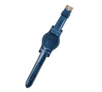 PctkeLsend Correa de reloj de cuero con cera de aceite hecha a mano de 18-22 mm con tapete, compatible con la mayoría de los relojes de boca plana(Blue,19mm)