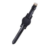 PctkeLsend Correa de reloj de cuero con cera de aceite hecha a mano de 18-22 mm con tapete, compatible con la mayoría de los relojes de boca plana(Black,18mm)