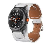 PctkeLsend Correa de reloj de cuero genuino apta for Samsung Galaxy Watch 8 40/44/8 Classic/Watch 7 Ultra 47mm(White,For Watch 8 Classic 46mm)