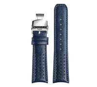 PctkeLsend Correa de reloj de cuero genuino de 22/23 mm con extremo curvo, compatible con CITIZEN Blue Angel AT8020-54L/8020-03L/JY8078(Blue SR hook,22mm)