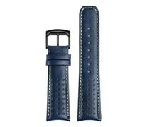 PctkeLsend Correa de reloj de cuero genuino de 22/23 mm con extremo curvo, compatible con CITIZEN Blue Angel AT8020-54L/8020-03L/JY8078(Blue YEl Bk pin,22mm)