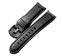 PctkeLsend Correa de reloj de cuero retro hecha a mano for hombre, 20, 22, 24 y 26 mm, universal, compatible con la mayoría de los relojes de boca plana.(A Brack Buckle,24mm)