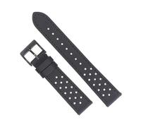 PctkeLsend Correa de reloj de cuero y tela for vela resistente de liberación rápida Rally de 18-22 mm(Black black line 2,18mm)