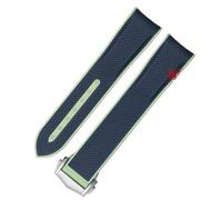 PctkeLsend Correa de reloj de goma con extremo curvo de 20 mm compatible con Omega X Swatch Joint MoonSwatch celestial Sports(Blue new buckle)