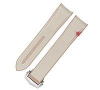 PctkeLsend Correa de reloj de goma con extremo curvo de 20 mm compatible con Omega X Swatch Joint MoonSwatch celestial Sports(Khaki new buckle)