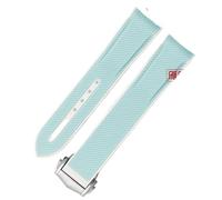 PctkeLsend Correa de reloj de goma con extremo curvo de 20 mm compatible con Omega X Swatch Joint MoonSwatch celestial Sports(Sky blu new buckle)