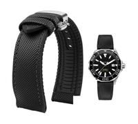PctkeLsend Correa de reloj de lona, nailon y caucho for hombre, resistente al agua, de 19 a 24 mm, compatible con Breitling, Omega, IWC, Citizen, Tudor y Hamilton.(Black black silver B,24mm)