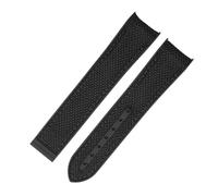 PctkeLsend Correa de reloj de nailon de silicona apta for Omega Seahorse 300 Quarter Orange Ocean Universe 600 Correa de reloj de goma impermeable a prueba de sudor 22 mm(Black Black-no buckl,20mm)