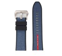 PctkeLsend Correa de reloj de nailon y silicona for hombre, 22, 24 y 26 mm, color negro, gris y azul. Compatible con Panerai SUBMERSIBLE PAM1391/1565/Luna Rossa 1404.