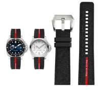 PctkeLsend Correa de reloj de nailon y silicona for hombre, 22, 24 y 26 mm, color negro, gris y azul. Compatible con Panerai SUBMERSIBLE PAM1391/1565/Luna Rossa 1404.