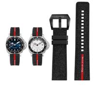PctkeLsend Correa de reloj de nailon y silicona for hombre, 22, 24 y 26 mm, color negro, gris y azul. Compatible con Panerai SUBMERSIBLE PAM1391/1565/Luna Rossa 1404.