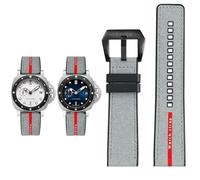 PctkeLsend Correa de reloj de nailon y silicona for hombre, 22, 24 y 26 mm, color negro, gris y azul. Compatible con Panerai SUBMERSIBLE PAM1391/1565/Luna Rossa 1404.
