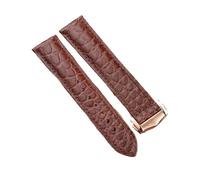 PctkeLsend Correa De reloj De piel auténtica De cocodrilo for Omega, correa De reloj súper Original for hombres y mujeres, 19mm, 20mm, 21mm(Brown rose,19mm)