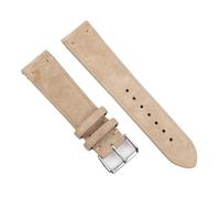 PctkeLsend Correa de reloj de piel de ante vintage hecha a mano de 18/20/22/24 mm, compatible con la mayoría de los relojes de boca plana.(Beige,20mm)