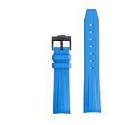 PctkeLsend Correa de reloj de silicona de 20 mm con extremo curvo compatible con OmegaX Swatch Joint Moon Swatch/Seamaster 300(Blue B)