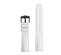 PctkeLsend Correa de reloj de silicona de 20 mm con extremo curvo compatible con OmegaX Swatch Joint Moon Swatch/Seamaster 300(White B)
