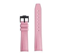 PctkeLsend Correa de reloj de silicona de 20 mm con extremo curvo compatible con OmegaX Swatch Joint Moon Swatch/Seamaster 300(Pink B)