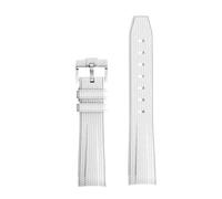 PctkeLsend Correa de reloj de silicona de 20 mm con extremo curvo compatible con OmegaX Swatch Joint Moon Swatch/Seamaster 300(White S)